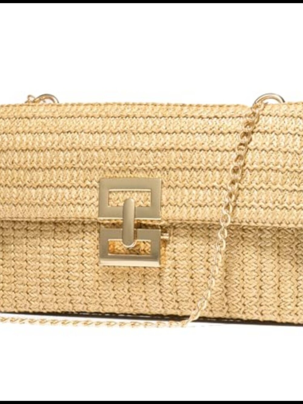 SWEETV Raffia Straw Clutch Woven Handbag Summer Beach Crossbody